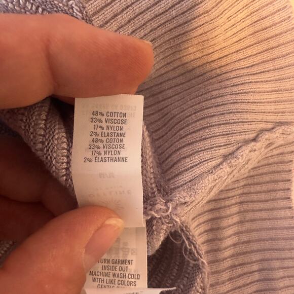 Offline Aerie Ribbed 1/4 Zip Pullover Sweatshirt Size M Purple Oversized Comfy - Picture 6 of 11